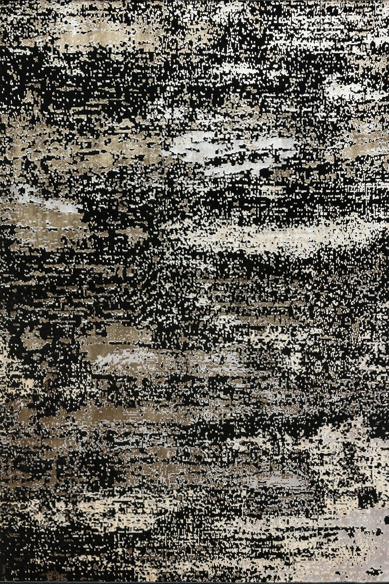 Antrasit Gri Eskitme Modern Halı - Yıkanabilir - Kaymaz Taban - Pati Dostu