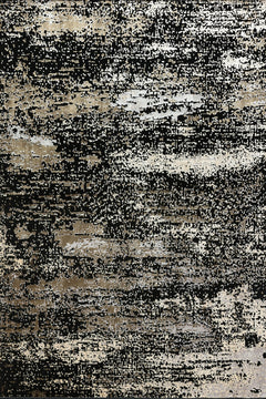 Siyah Soyut Modern Etnik Desenli Halı  | Makinada Yıkanabilir | Hav Toz Vermez | Leke Tutmayan | Kaymaz Taban | Dijital Makine Baskı | Salon Yolluk Mutfak Halısı