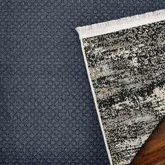 Siyah Soyut Modern Etnik Desenli Halı  | Makinada Yıkanabilir | Hav Toz Vermez | Leke Tutmayan | Kaymaz Taban | Dijital Makine Baskı | Salon Yolluk Mutfak Halısı