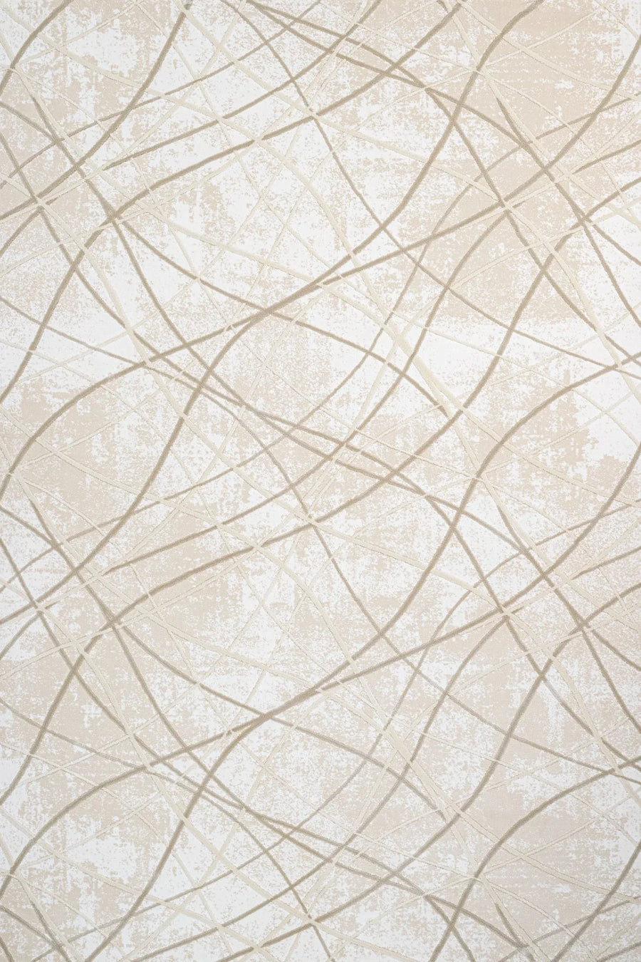 Bej Krem Geometrik Minimalist Halı - Yıkanabilir - Kaymaz Taban - Pati Dostu