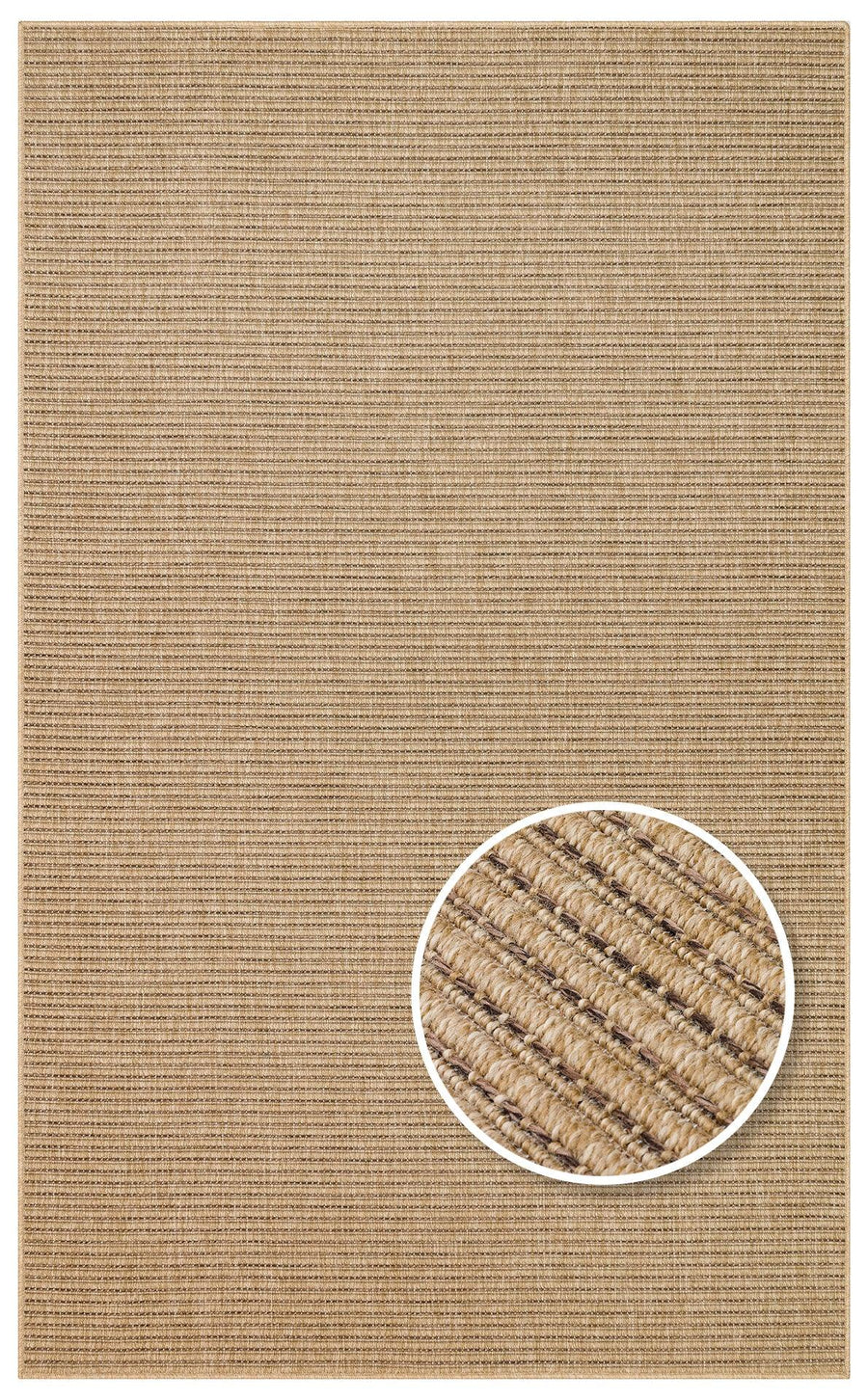 Bej Dekoratif Düz Jüt Halı - Pati Dostu - Toz Vermez