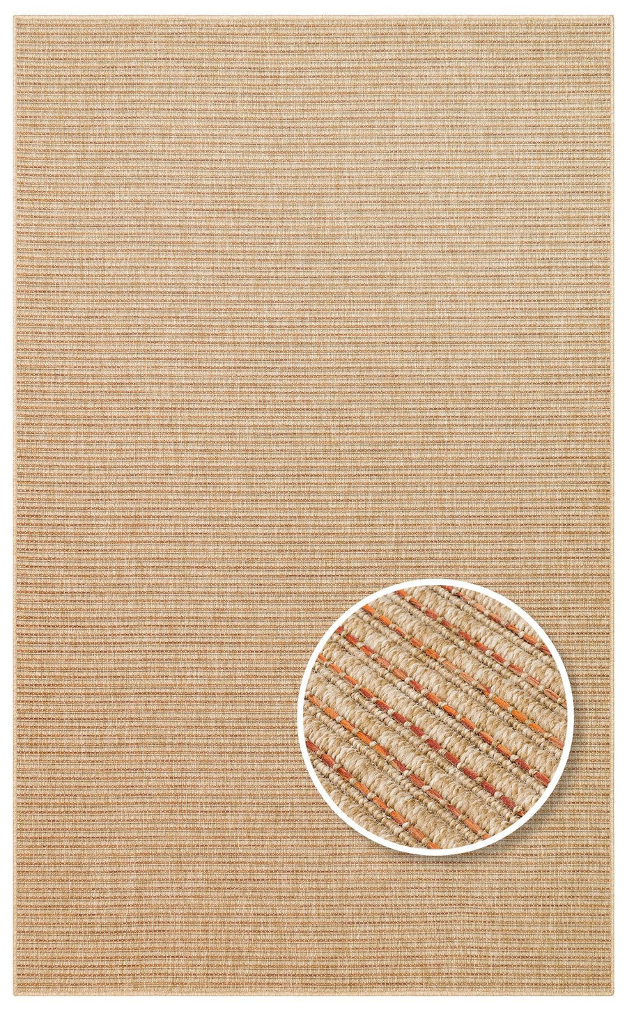 Bej Dekoratif Düz Jüt Halı - Pati Dostu - Toz Vermez