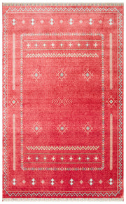 Rashi Kırmızı Modern Tencel Özel Tezgah Halısı