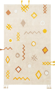 Yıkanabilir Kaymaz Tabanlı Naturel Pamuk Bebek Halısı