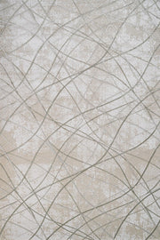 Bej Gri Geometrik Minimalist Halı - Yıkanabilir - Kaymaz Taban - Pati Dostu