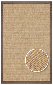 Bej Bordürlü Dekoratif Jüt Halı - Pati Dostu - Toz Vermez
