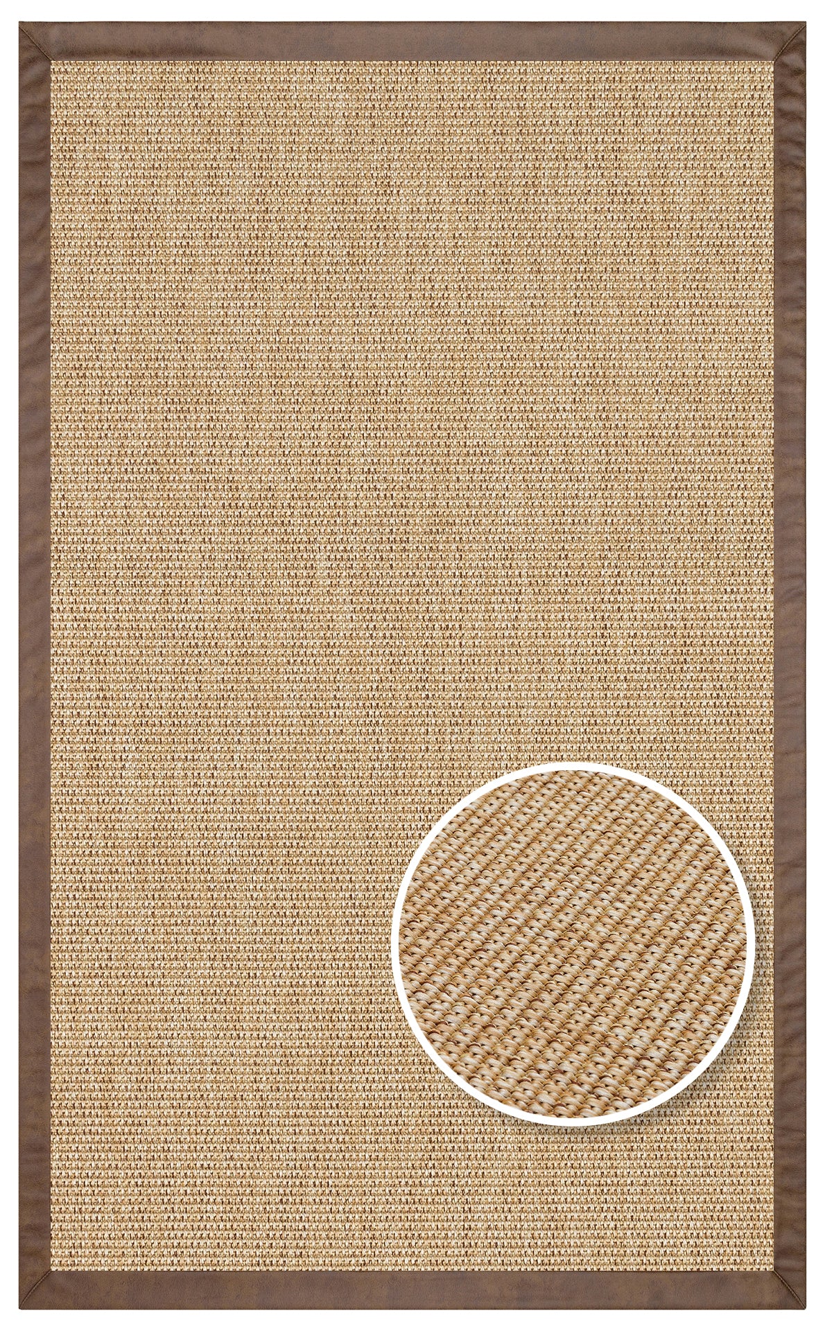 Bej Bordürlü Dekoratif Jüt Halı - Pati Dostu - Toz Vermez