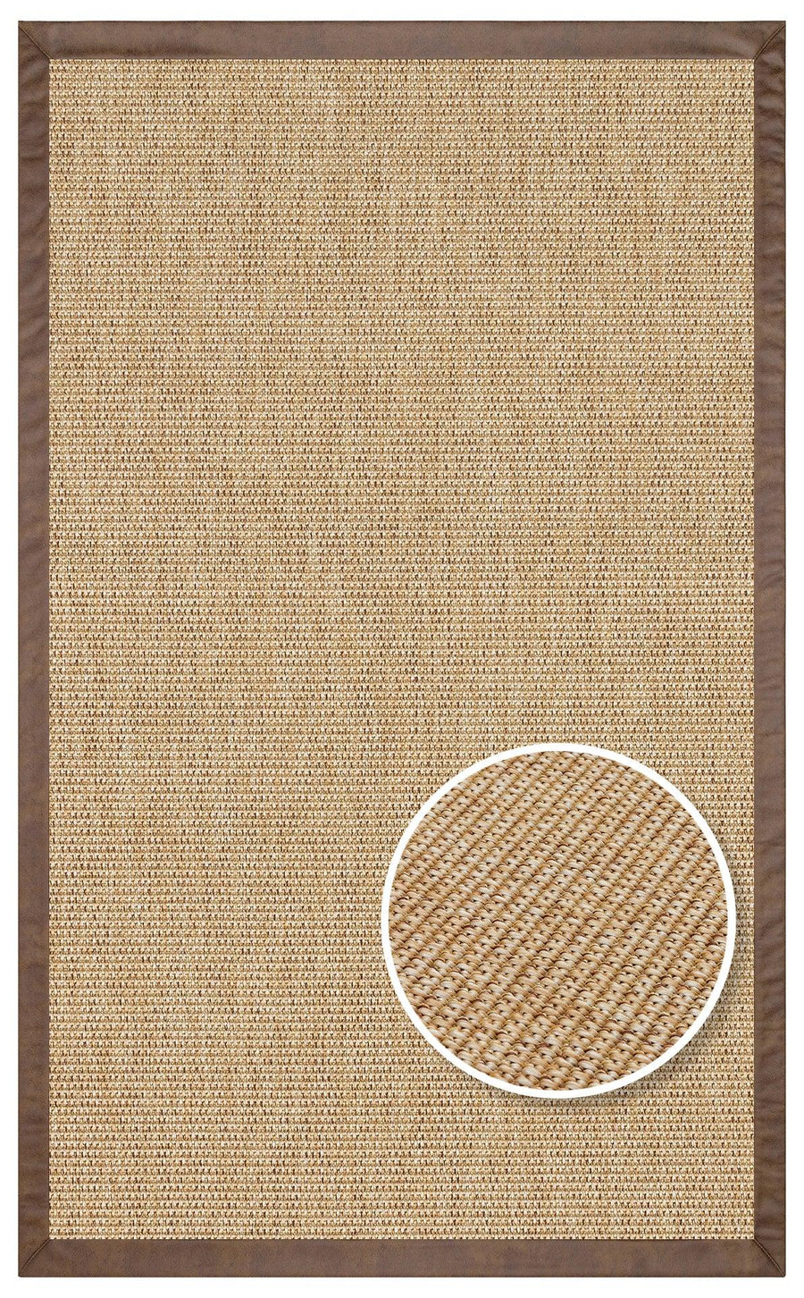 Bej Bordürlü Dekoratif Jüt Halı - Pati Dostu - Toz Vermez