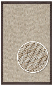 Bej Bordürlü Dekoratif Jüt Halı - Pati Dostu - Toz Vermez
