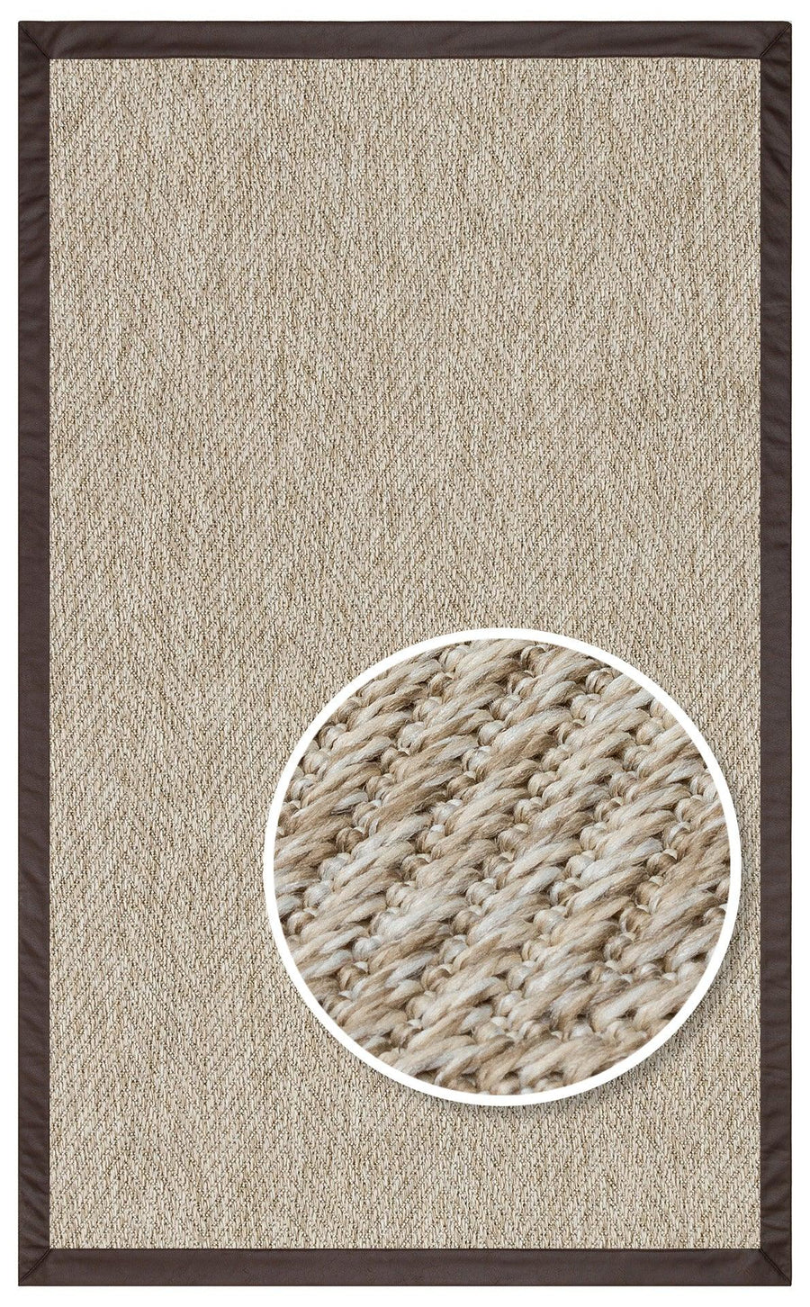 Bej Bordürlü Dekoratif Jüt Halı - Pati Dostu - Toz Vermez