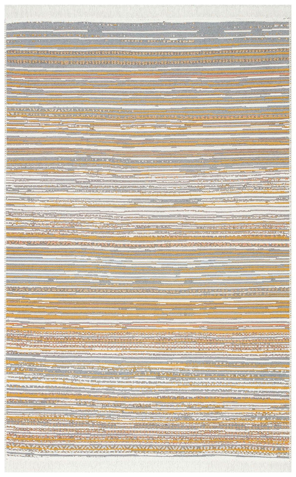 Bej Krem Dekoratif Kilim Halı - Yıkanabilir - Kaymaz Taban - Pati Dostu