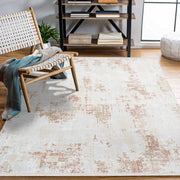 Bej Krem Dokulu Eskitme Triko Halı - Pati Dostu - Toz Vermez