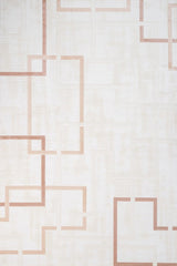 Cream Beige Modern Geometric Living Room Rug Rectangles - Cotton