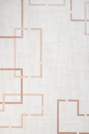 Beyaz Krem Geometrik Minimalist Halı - Yıkanabilir - Kaymaz Taban - Pati Dostu