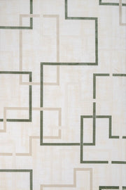 Bej Krem Geometrik Minimalist Halı - Yıkanabilir - Kaymaz Taban - Pati Dostu
