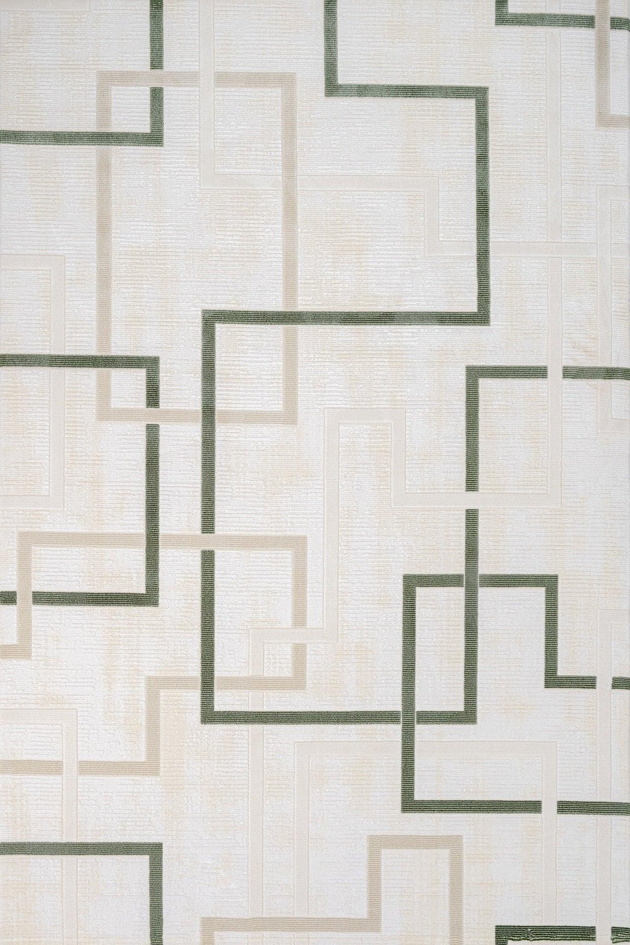 Bej Krem Geometrik Minimalist Halı - Yıkanabilir - Kaymaz Taban - Pati Dostu