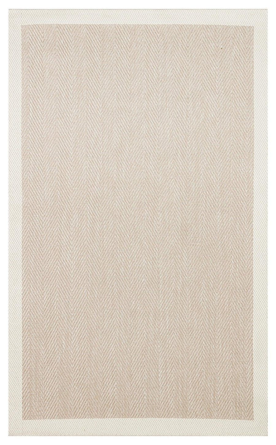 Bej Geometrik Desenli Yün Modern Kilim – Koridor kullanımı