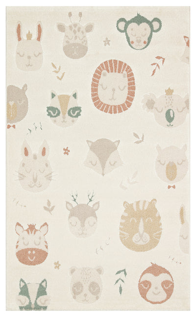 Bej Krem Modern Çocuk Triko Halı | Pati Dostu | Toz Vermez