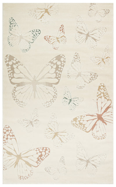 Krem Pudra Modern Çocuk Triko Halı | Pati Dostu | Toz Vermez