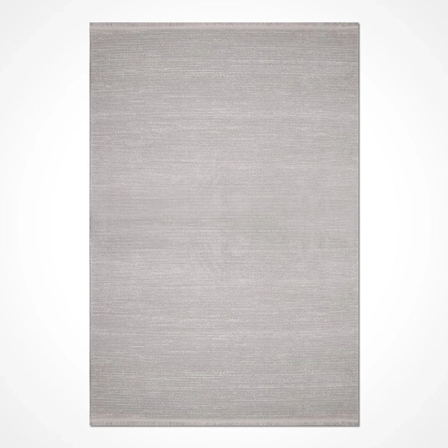 Gri Düz Minimalist Triko Halı - Pati Dostu - Toz Vermez