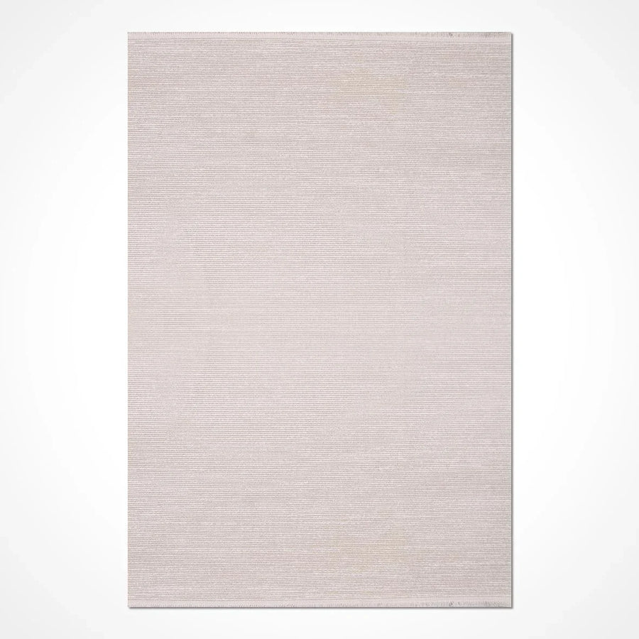Bej Düz Minimalist Triko Halı - Pati Dostu - Toz Vermez