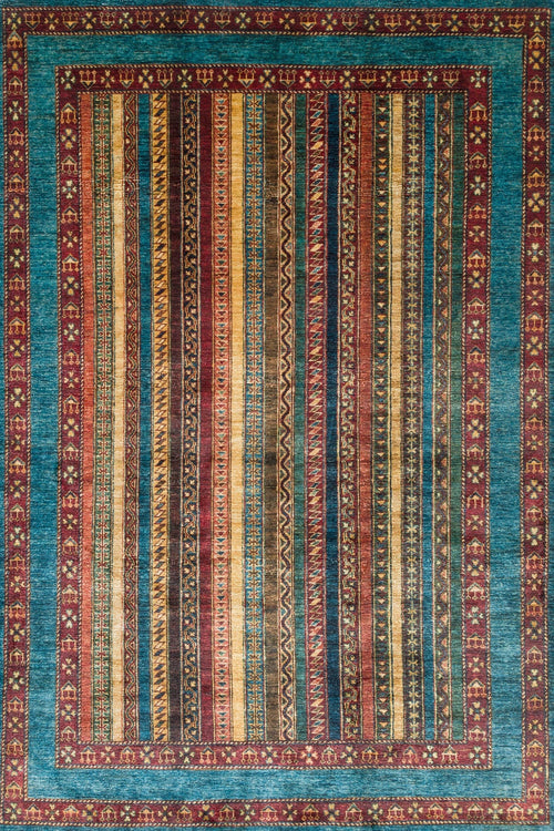 Mavi Etnik Modern Etnik Desenli Halı  | Makinada Yıkanabilir | Hav Toz Vermez | Leke Tutmayan | Kaymaz Taban | Dijital Makine Baskı | Salon Yolluk Mutfak Halısı