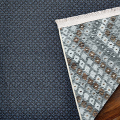 Gri Geometrik Modern Etnik Desenli Halı  | Makinada Yıkanabilir | Hav Toz Vermez | Leke Tutmayan | Kaymaz Taban | Dijital Makine Baskı | Salon Yolluk Mutfak Halısı