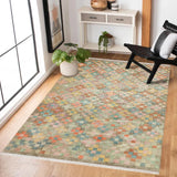 Light Beige Pink Modern Geometric Living Room Rug - Polyester