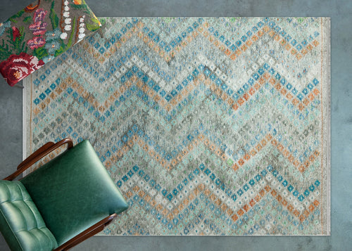 Mavi Geometrik Modern Etnik Desenli Halı  | Makinada Yıkanabilir | Hav Toz Vermez | Leke Tutmayan | Kaymaz Taban | Dijital Makine Baskı | Salon Yolluk Mutfak Halısı