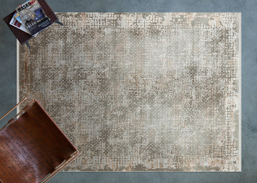 Krem Soyut Modern Etnik Desenli Halı  | Makinada Yıkanabilir | Hav Toz Vermez | Leke Tutmayan | Kaymaz Taban | Dijital Makine Baskı | Salon Yolluk Mutfak Halısı