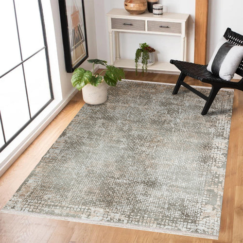 Krem Soyut Modern Etnik Desenli Halı  | Makinada Yıkanabilir | Hav Toz Vermez | Leke Tutmayan | Kaymaz Taban | Dijital Makine Baskı | Salon Yolluk Mutfak Halısı