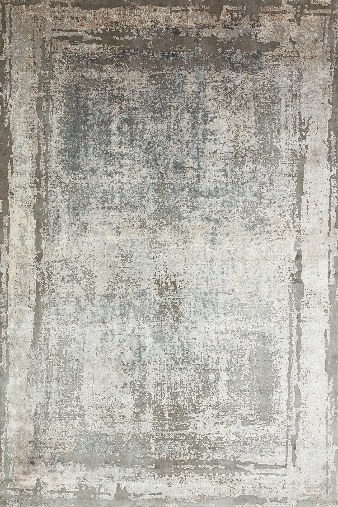 Gri Krem Eskitme Modern Halı - Yıkanabilir - Kaymaz Taban - Pati Dostu