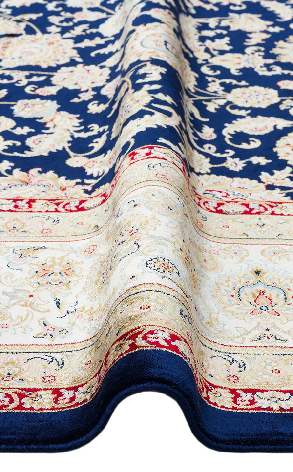 Krem Kırmızı Klasik Saray Viskon Halı - Pati Dostu - Toz Vermez