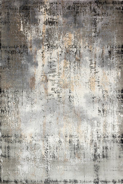 Gri Soyut Modern Etnik Desenli Halı  | Makinada Yıkanabilir | Hav Toz Vermez | Leke Tutmayan | Kaymaz Taban | Dijital Makine Baskı | Salon Yolluk Mutfak Halısı