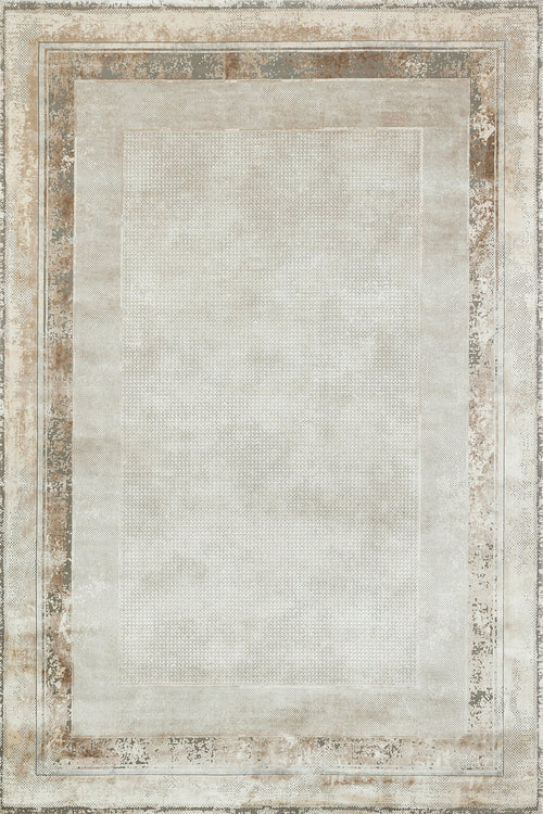 Krem Soyut Modern Etnik Desenli Halı  | Makinada Yıkanabilir | Hav Toz Vermez | Leke Tutmayan | Kaymaz Taban | Dijital Makine Baskı | Salon Yolluk Mutfak Halısı