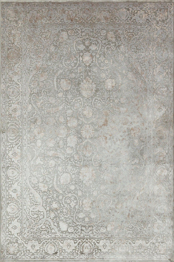 Gri Eskitme Modern Halı - Yıkanabilir - Kaymaz Taban - Pati Dostu