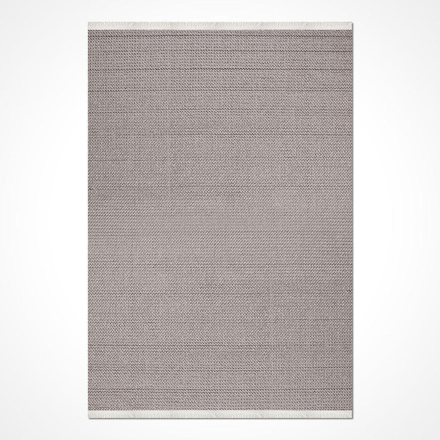 Bej Düz Minimalist Triko Halı - Pati Dostu - Toz Vermez