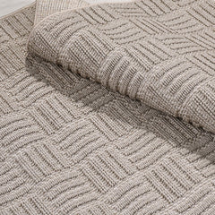 Bej Modern Polyester Makine Halısı