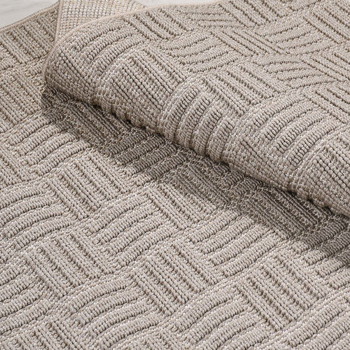 Bej Modern Polyester Makine Halısı