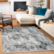 Zariah Gri Mavi Modern Akrilik Makine Halısı