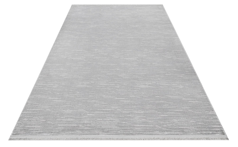Gri Dokulu Minimalist Triko Halı - Pati Dostu - Toz Vermez