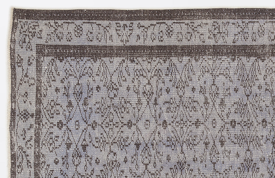 Tirena Gri ve Antrasit Çiçek Desenli El Dokuma Halı 160x255 cm – detay görünümü