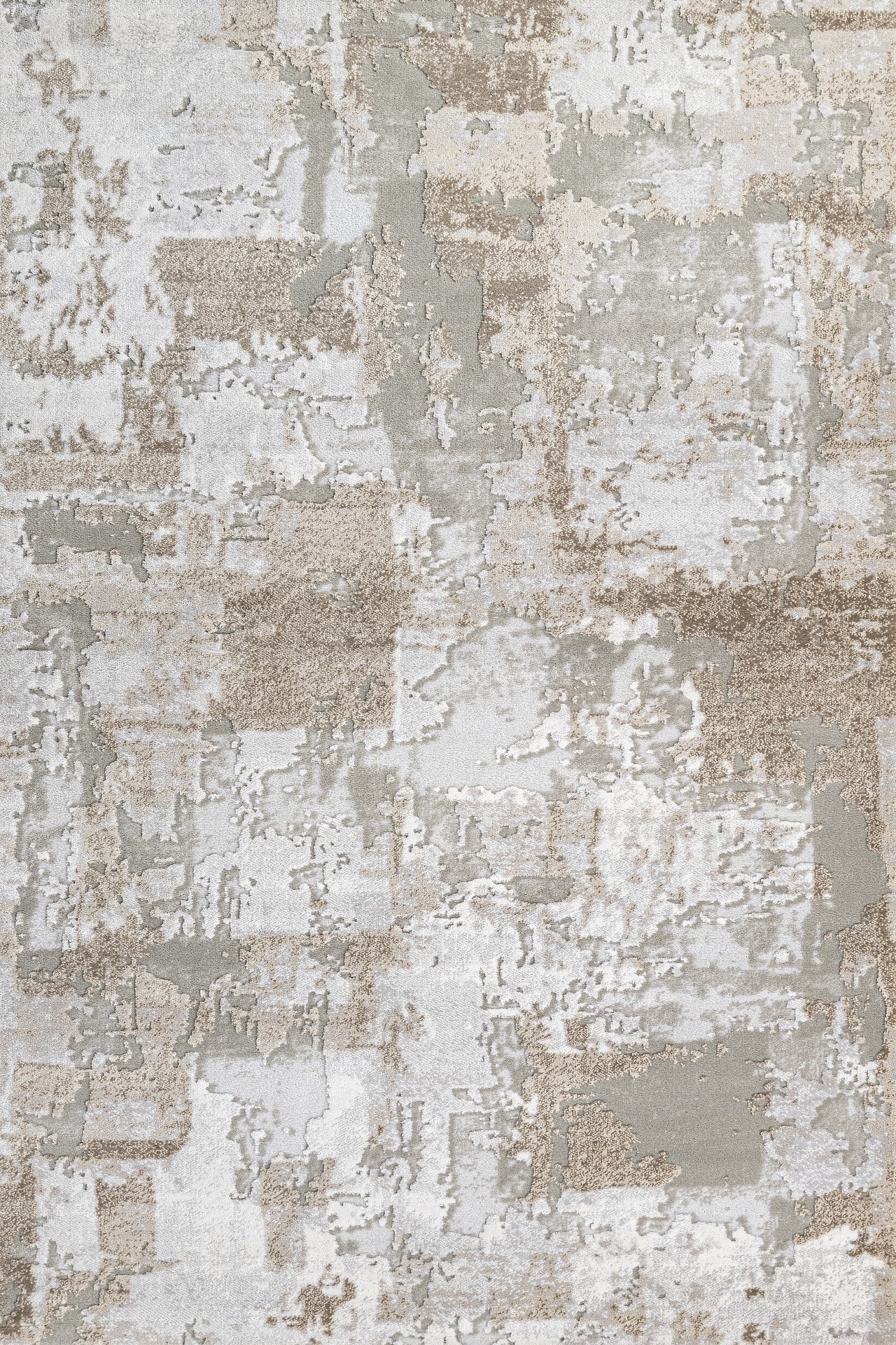 Bej Gri Dokulu Eskitme Halı - Yıkanabilir - Kaymaz Taban - Pati Dostu