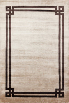 Vizon Çerçeveli Modern Etnik Desenli Halı  | Makinada Yıkanabilir | Hav Toz Vermez | Leke Tutmayan | Kaymaz Taban | Dijital Makine Baskı | Salon Yolluk Mutfak Halısı