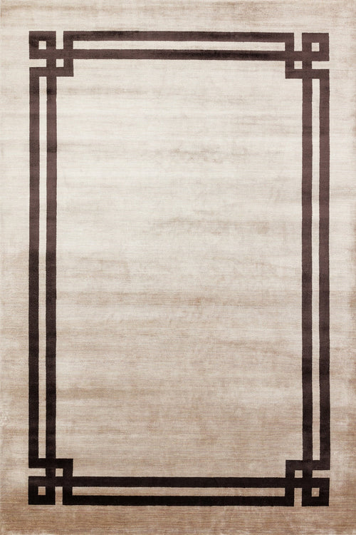 Vizon Çerçeveli Modern Etnik Desenli Halı  | Makinada Yıkanabilir | Hav Toz Vermez | Leke Tutmayan | Kaymaz Taban | Dijital Makine Baskı | Salon Yolluk Mutfak Halısı