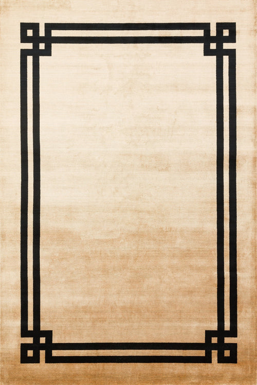 Siyah Çerçeveli Modern Etnik Desenli Halı  | Makinada Yıkanabilir | Hav Toz Vermez | Leke Tutmayan | Kaymaz Taban | Dijital Makine Baskı | Salon Yolluk Mutfak Halısı