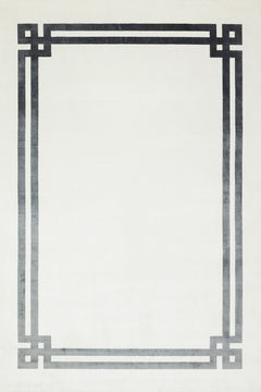 Siyah Çerçeveli Modern Etnik Desenli Halı  | Makinada Yıkanabilir | Hav Toz Vermez | Leke Tutmayan | Kaymaz Taban | Dijital Makine Baskı | Salon Yolluk Mutfak Halısı