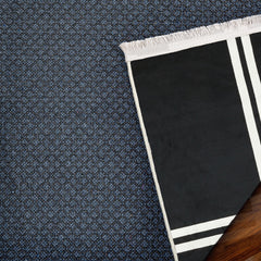 Siyah Çerçeveli Modern Etnik Desenli Halı  | Makinada Yıkanabilir | Hav Toz Vermez | Leke Tutmayan | Kaymaz Taban | Dijital Makine Baskı | Salon Yolluk Mutfak Halısı