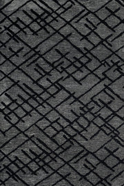 Antrasit Siyah Geometrik Minimalist Halı - Yıkanabilir - Kaymaz Taban - Pati Dostu