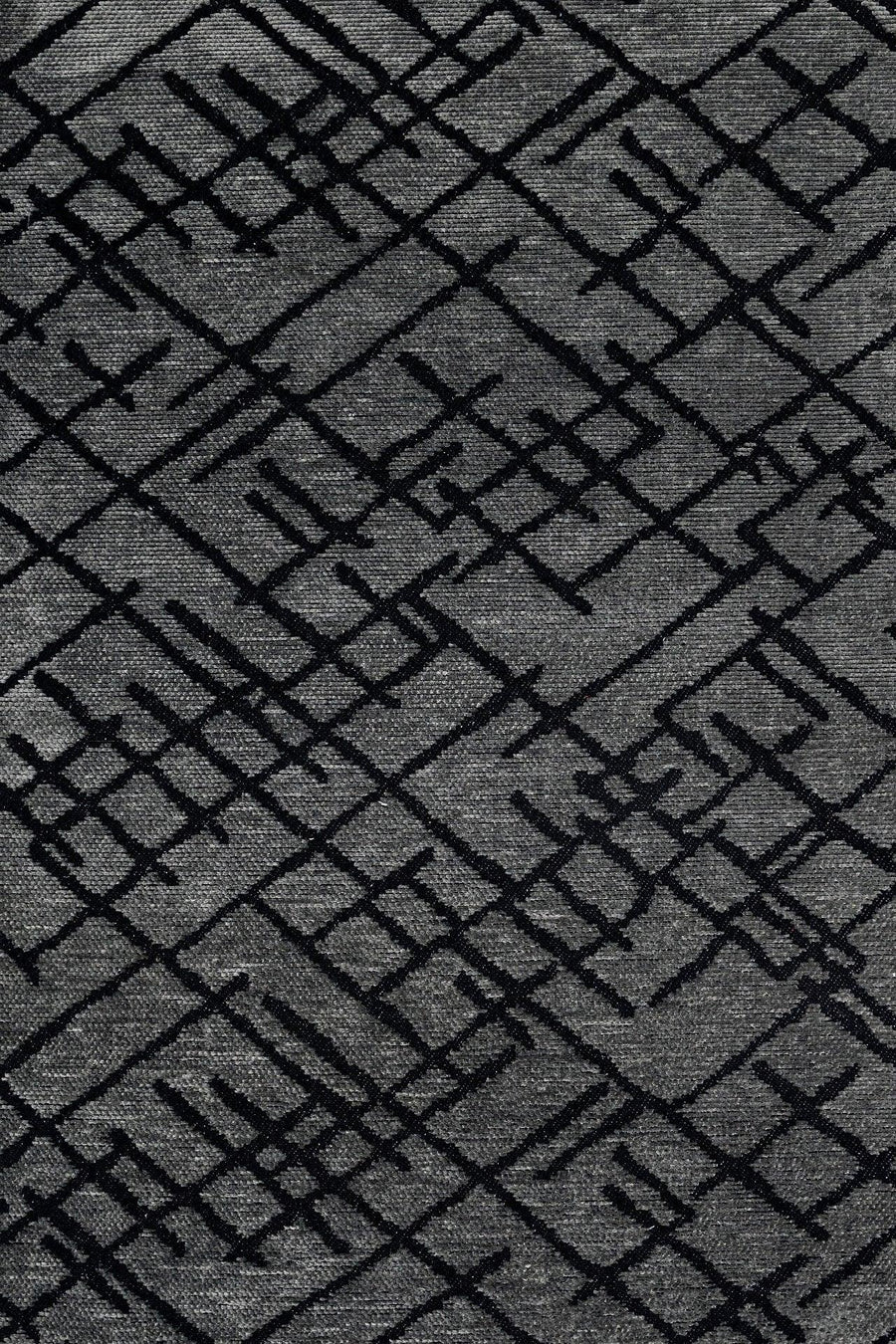 Antrasit Siyah Geometrik Minimalist Halı - Yıkanabilir - Kaymaz Taban - Pati Dostu